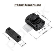 Plantex Latch Lock for Door/Baby Latch for Bathroom/Latch Lock for Main Door/Door Stopper - Pack of 1 (Black)