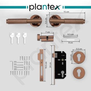 Plantex Premium Door Lock with 3 Years of Warranty/Main Door Lock for Home/Mortise Locks for Door (PVD Rose Gold)