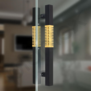 Plantex Door Handle/Stainless Steel Handle for Main Door/12 Inch Pull-Push Handle for Home/Office/Hotel - Pack of 1 (Z-Black and Gold) - 3 Years Warranty