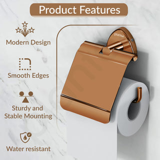 Plantex J4 Stainless Steel Toilet Paper Holder for Bathroom/Tissue Holder for Washroom/Toilet roll Holder for Wall Mounted/Bathroom Accessories (PVD Rose Gold Finish) Angel