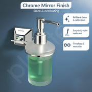 Plantex 304 Grade Stainless Steel Liquid Soap Dispenser/Shampoo Dispenser/Hand Wash Dispenser/Bathroom Accessories - Pack of 1, Squaro (Chrome)