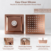 Plantex Stainless Steel Overhead Shower 6 x 6 inch with Water-Saving Technology/High pressure Rain Shower Head without Arm/Bathroom Shower -(Ultra Slim-PVD Rose Gold)