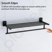 Plantex 304 Garde Stainless Steel 24 inch Towel Hanger for Bathroom/Towel Rod/Bar/Towel Stand/Bathroom Accessories - Darcy (Black)