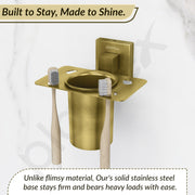 Plantex Tumbler Holder for Bathroom/Stainless Steel Toothbrush Holder/Toothpaste Holder/Bathroom Accessories Ã¢â‚¬â€œ Pack of 1, Aqua (Brass Antique)