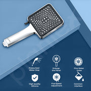 Plantex ABS Square Hand Shower for Bathroom/Hand Shower Without Hose Pipe for Home/Hotel-(643-Chrome)