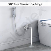 Plantex Pure Brass 2 in 1 Tap for Washing Machine/2-Way Bib Cock for Bathroom with Water Saving Aerator/Bib Cock with Brass Wall Flange and Teflon TapeTape (DOL-2305, Chrome)