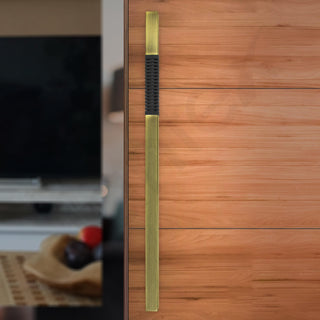 Plantex Door Handle/Stainless Steel Handle for Main Door/24 Inch Pull-Push Handle for Home/Office/Hotel - Pack of 1 (Brass Antique and Black) - 3 Years Warranty