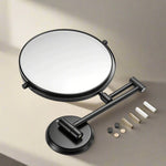 Plantex Premium Brass Magnifying Mirror/Two-Sided 360° Swivel Shaving Mirror With 5x/1x Magnification/Vanity Mirror for Bathroom (8 Inches-Black/Wall Mount)