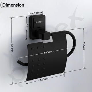 Plantex 304 Garde Stainless Steel Toilet Paper Roll Holder/Toilet Paper Holder in Bathroom/Kitchen/Bathroom Accessories - Darcy (Black)