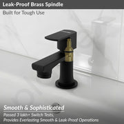 Plantex Pillar Tap for Wash Basin with Water Saving Aerator and Brass Spindle/Quarter Turn Basin Tap with Teflon Tape/Pillar Cocke for Wash Basin - Pack of 1 (Saga, Black)