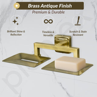 Plantex 304 Grade Stainless Steel Dual Soap Holder for Bathroom/Soap Dish/Soap Stand/Bathroom Accesories - Decan (Brass Antique)