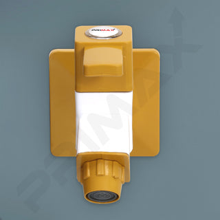 Plantex PTMT EDS-121 Single Lever Bib Cock for Bathroom with Plastic Wall Flange & Teflon Tape (Yellow & White)