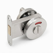 Plantex Bathroom Indicator with Lock/Stainless Steel Red and Green Indicator Keyless Door Lock/Round Toilet Partition Door Lock - Pack of 1 (Matt)