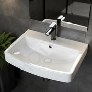 Plantex Platinum Ceramic Rectangular Wall Hung Basin/Washbasin for Bathroom/Wall Mounted Wash Basin/Sink for Living Room with 10 Years Glaze Warranty by Plantex(Glossy White - 20 x 15 x 8 Inch)