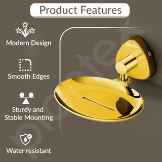 Plantex J4 Stainless Steel Wall Mounted Soap Holder for Bathroom/Soap Holder for Kitchen/Soap Stand for Bathroom/Bathroom Accessories (PVD Gold Finish) Angel