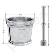 Plantex Heavy Stainless Steel/Mortar & Pestle Set/Spice Mixer/Khalbatta/Khal/Okli for Kitchen - Size 1(Dia: 6.75, H: 5.75 cm)