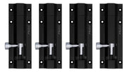 Plantex Stainless Steel 4 inch Tower Bolt/Tower Bolt for Home,Offices Doors and Windows/Tower Bolt for Main Door/Door Latch/Kundi/Chitakini/Door Latch for Windows (Black Finish, Pack of 4)