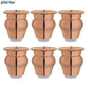 plantex 4 Inch Sofa Legs for Bed Furniture/Sofa Legs for Table/Sofa Support Legs with Rubber Grip (Rose Gold Finish, 6 Pcs)