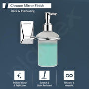 Plantex 304 Grade Stainless Steel Liquid Soap Dispenser/Shampoo Dispenser/Handwash Dispenser for Bathroom - Crystal (Chrome)