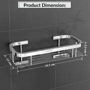 Plantex Stainless Steel 304 Grade Shelf for Bathroom/Kitchen Rack - Bathroom Accessories - (12X5 Inches-Chrome Finish)