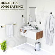 Plantex Self Adhesive Bathroom Accessories Set/Soap Holder/Tumbler Holder/Towel Rod/Napkin Holder/Robe Hook/Bathroom Accessories - Set of 5 (Matt Black & Gold)