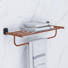 Plantex 304 Grade Stainless Steel 24 inch Towel Rack/Towel Rod for Bathroom/Napkin Hanger for Bathroom - Parv (Rose Gold & Black)