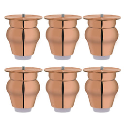 Plantex 3 Inch Sofa Legs for Bed Furniture/Sofa Legs for Table/Sofa Support Legs with Rubber Grip (Rose Gold, 6 Pcs)