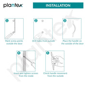 Plantex Cabinet Handle/224mm Handle for Wardrobe/Kitchen Handle/Pull-Push Handle for Home/Office - Pack of 2 (Black)