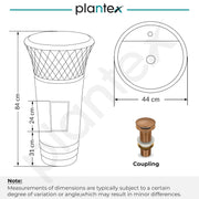 Plantex Acrylic Resin & Quartz Pedestal Basin for Bathroom/Designer One Piece Pedestal Free Standing Round Wash Basin for living Room/Hotel (White & Grey)