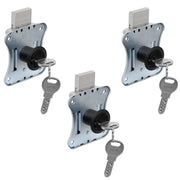 Plantex Drawer Lock/20mm Brass Lock for Cupboard/Multipurpose Cupboard Lock with Key for Home/Office - Pack of 3 (Black)