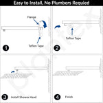 Plantex 18-Inch Shower Arm for Overhead Shower/Stainless Steel Shower Pipe/Wall Mount Bathroom Fitting with ½-Inch Thread - Pack of 1 (Chrome)