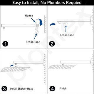 Plantex 24-Inch Shower Arm for Overhead Shower/Stainless Steel Shower Pipe/Wall Mount Bathroom Fitting with ½-Inch Thread - Pack of 1 (Chrome)