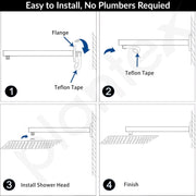 Plantex 24-Inch Shower Arm for Overhead Shower/Stainless Steel Shower Pipe/Wall Mount Bathroom Fitting with ½-Inch Thread - Pack of 1 (Chrome)