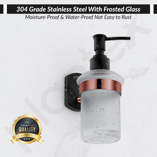 Plantex 304 Grade Stainless Steel Liquid 1 Ml Soap Dispenser/Shampoo Dispenser/Handwash Dispenser/Bathroom Accessories - Pack Of 1 (Parv-Rose Gold & Black)