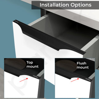 Plantex Profile Handle for Kitchen Cabinet/14 Inch Alluminium Drawer Profile Handle/Wardrobe Pull Handle for Home/Office/Hotel - Pack of 5 (Black)