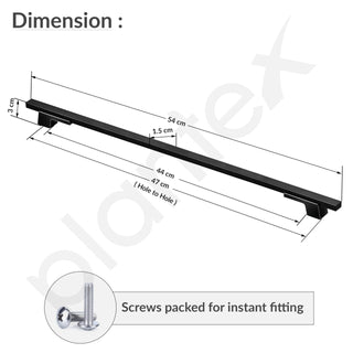 Plantex Cabinet Handle/450mm Handle for Cabinet/Door Pull-Push Handle for Home/Office/Hotel - Pack of 1 (Black)