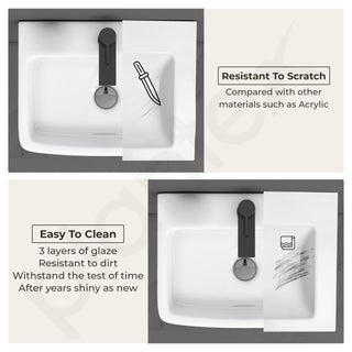 Plantex Ceramic Wall Hung Basin/Washbasin for Bathroom/Wall Mounted Wash Basin/Rectangle Sink for Home/Office (Bolt, White)