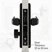 Plantex Heavy-Duty Door Lock Set - Main Door Lock Plate Handle Set/6-Lever Mechanism Mortise Locks with 3 Keys/Brass Locks Body & Cylinder (PTP-012- Black)