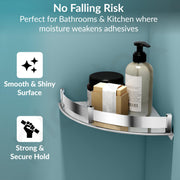 Plantex Corner Shelf for Bathroom Wall/Bathroom Corner Shelves/Bathroom Shelf Rack/Side Corner Shelf/Kitchen Organizer/Bathroom Corner Rack- (9x9 inches, Chrome)