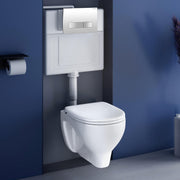 Plantex Ceramic Commode For Toilet/Wall Hung Commode With Dual Flush Tank/Conceal Flush Tank/Tank With All Internal Accessories/Toilet With Soft Closing Toilet Seat - (White)