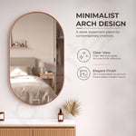 Plantex Aluminium Frame Mirror for Bathroom/Wall Mount Capsule Mirror for Bedroom/Dressing Room/Living Room/Entryway - (Rose Gold, 22x36 Inch)