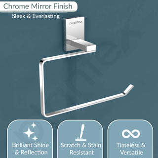 Plantex 304 Grade Stainless Steel Towel Ring for Bathroom/Napkin Hanger for Washbasin/Napkin Holder/Bathroom Accessories - iris (Chrome)