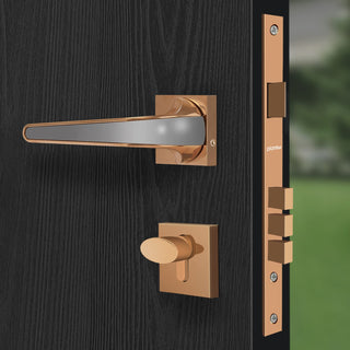 Plantex Heavy Duty Door Lock - Main Door Lock Set with 3 Keys/Mortise Door Lock for Home/Office/Hotel (7091-PVD-Choco & Satin Black Matt)