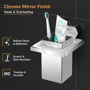 Plantex Tumbler Holder for Bathroom/304 Grade Stainless Steel Tooth Brush Holder/Toothpaste/Razor Holder/Bathroom Accessories - Pack of 1 (Delta - 2802, Chrome)