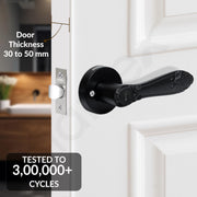 Plantex Heavy-Duty Door Lock - Bathroom Door Lock/Mortise Keyless Handle Set for Home/Bathroom/Balcony/Store Room - (DTM-628, Black)