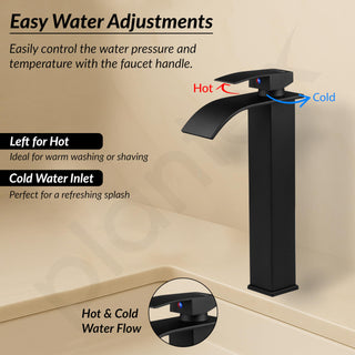 Plantex 304-Grade Stainless Steel Basin Mixer Tap Hot and Cold/Single Lever Pillar Tap for Wash Basin/Mixer Tap for Bathroom-(Matte Black)