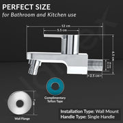 Plantex Pure Brass PAC-1828 Washing Machine Tap with Teflon Tape & Brass Wall Flange/Nozzle Tap for Garden-7 Year Warranty (Mirror Chrome Finish)