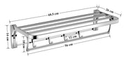 Plantex Stainless Steel Folding Towel Rack/Towel Rod with Hooks for Bathroom/Towel Stand/Towel Hanger/Bathroom Accessories (24-inch) Chrome