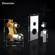 Plantex 4 Way Thermostatic Shower Jet Diverter with Single Lever High Flow Mixer/Pure Brass Concealed Body & Exposed Parts Kit/Outlet Bathroom Valve - Chrome (Kubix Primium-2586)