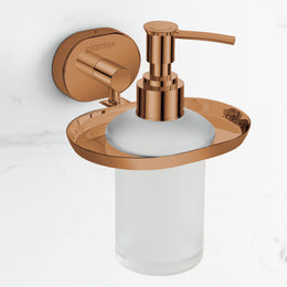 Plantex J4 Stainless Steel Liquid Soap Dispenser/Shampoo Dispenser for Wash Basin/Hand Wash Dispenser Wall Mounted/Bathroom Accessories (PVD Rose Gold Finish) Onix